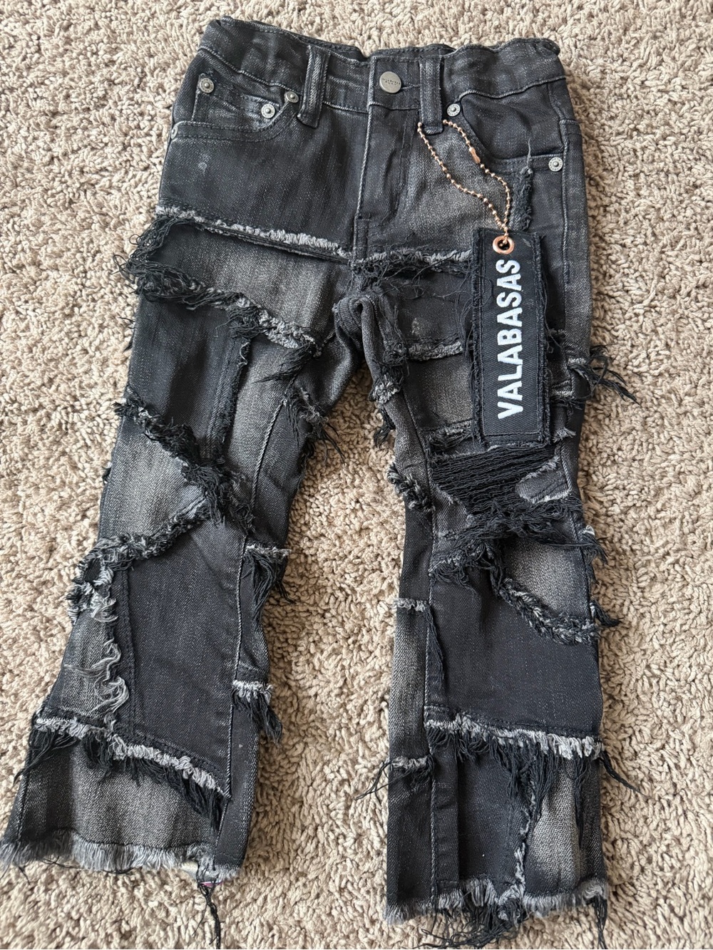 Valabasas Kids' Distressed Black Ripped Jeans